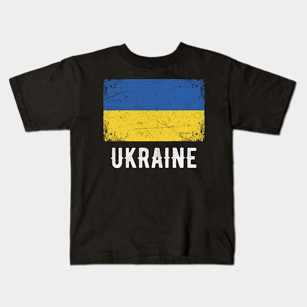 Ukraine Flag Kids T-Shirt by paola.illustrations